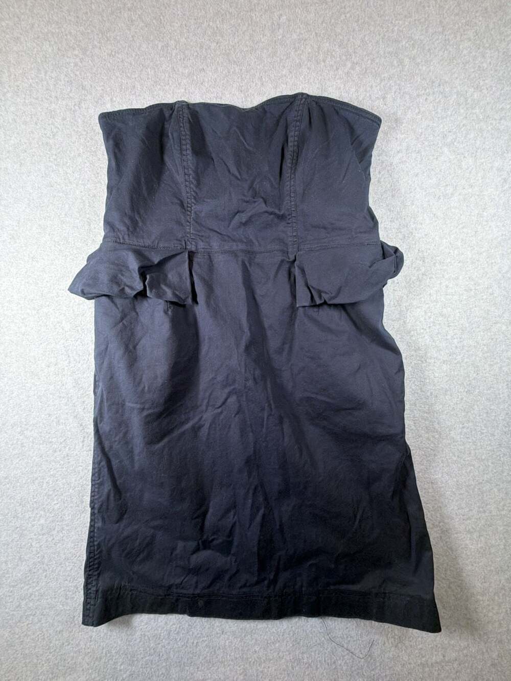 Marc by Marc Jacobs Strapless Cotton Peplum Dress with Exposed Back Zip